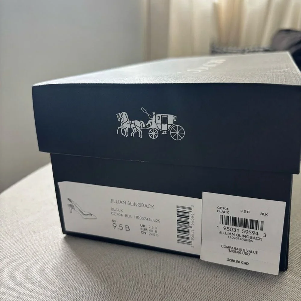 Coach Jillian Slingback Heels Black Leather - Picture 6 of 9